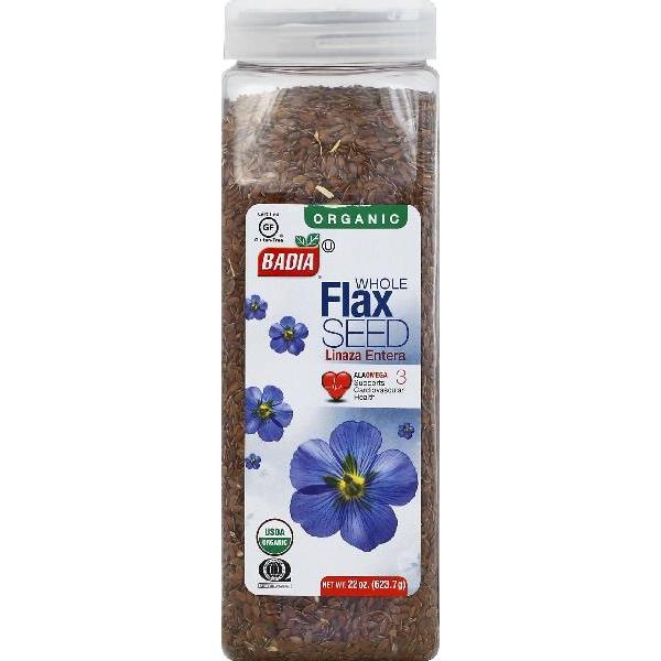 Badia Organic Flax Seed 22 Ounce Size - 4 Per Case.