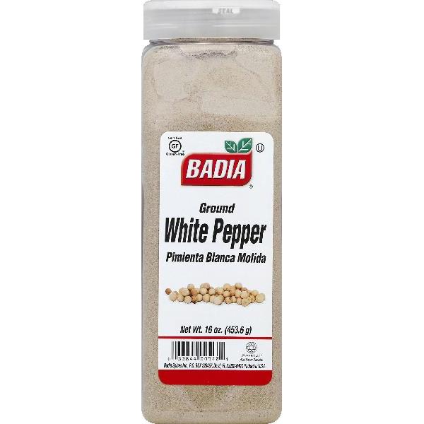 Badia Pepper White Ground 16 Ounce Size - 6 Per Case.