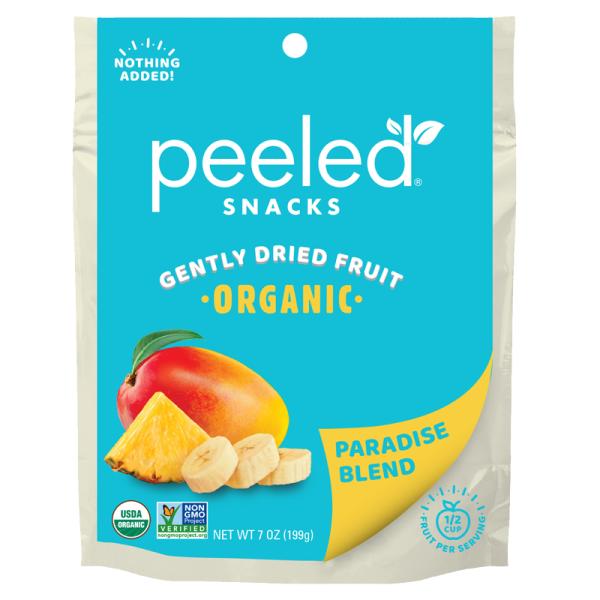 Peeled Snacks Paradise Blend Organic Dried Fruit 7 Ounce Size - 6 Per Case.