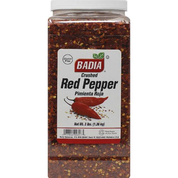 Badia Pepper Red Crushed 3 Pound Each - 4 Per Case.
