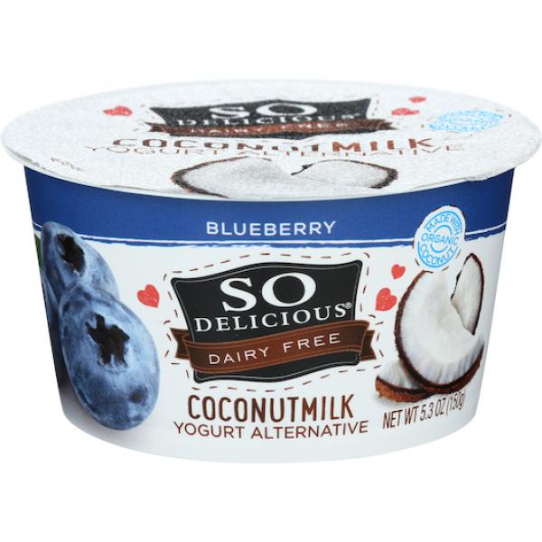 So Delicious Cultured Coconut Blueberry Yogurt 5.3 Ounce Size - 12 Per Case.