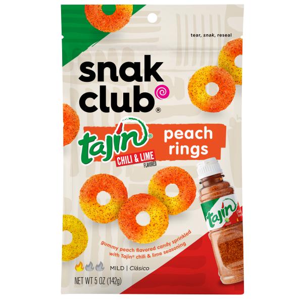 Snak Club Tajin Peach Rings 1 Each - 6 Per Case.