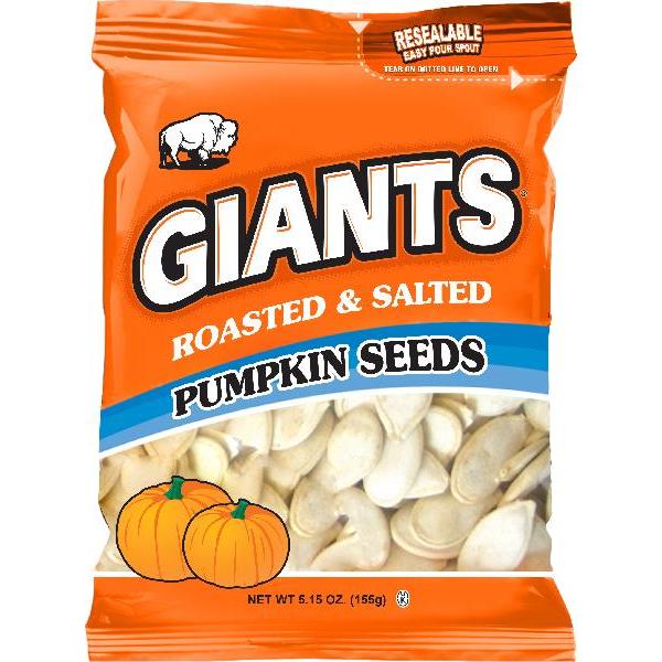 Giant Snack Inc Giants Pumpkin Seeds Roasted & Salted 5.15 Ounce Size - 12 Per Case.