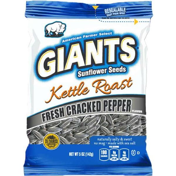 Giant Snack Inc Giants Kettle Fresh Crackedpepper Seeds 5 Ounce Size - 12 Per Case.