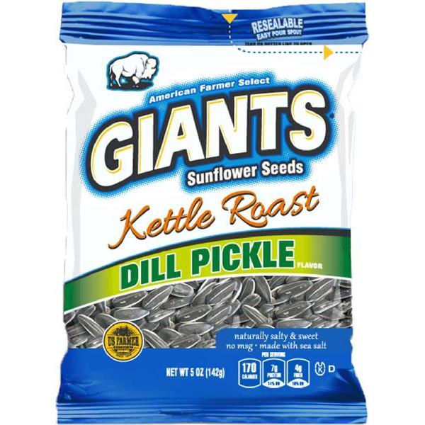 Giant Snack Inc Giants Kettle Dill Pickle Seeds 5 Ounce Size - 12 Per Case.