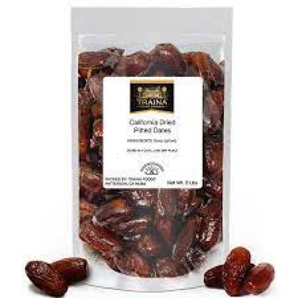 Traina California Pitted Dates 5 Pound Each - 1 Per Case.