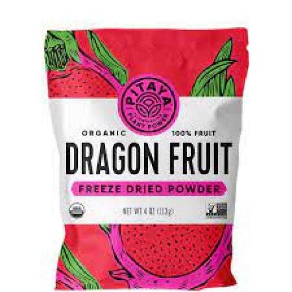 Pitaya Plus Organic Dragon Fruit Powder 4 Ounce Size - 12 Per Case.
