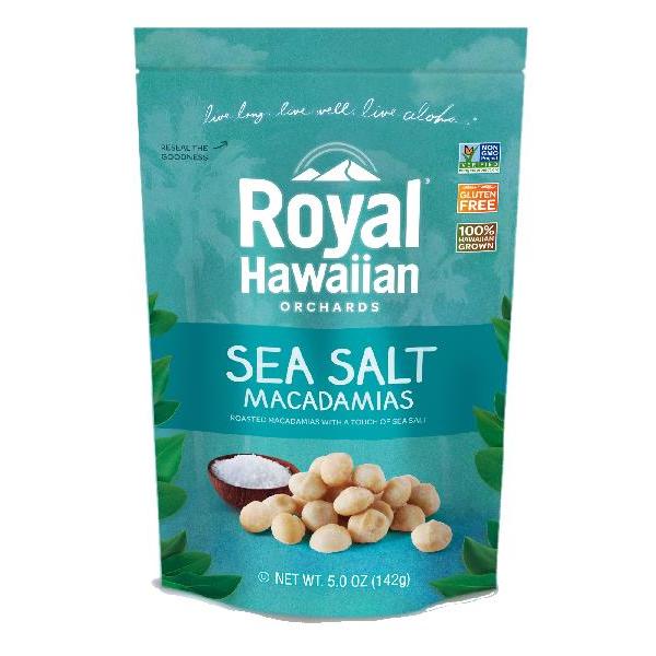 Royal Hawaiian Orchards Macadamia Nut Sea Salt 4 Ounce Size - 6 Per Case.