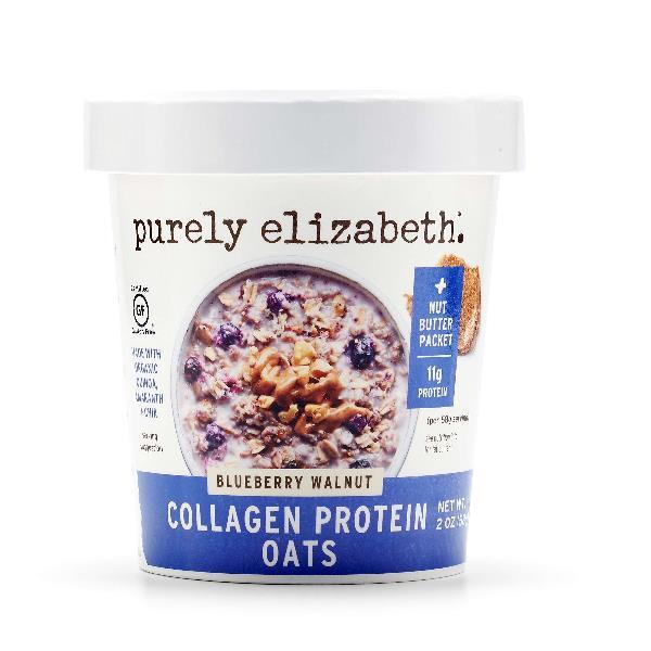 Purely Elizabeth Blueberry Walnut Collagen Oatmeal 2 Ounce Size - 12 Per Case.