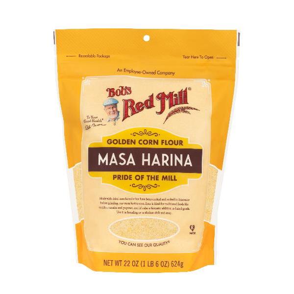 Bob's Red Mill Golden Corn Flour Masa Harinaone Four Pouches 22 Ounce Size - 4 Per Case.