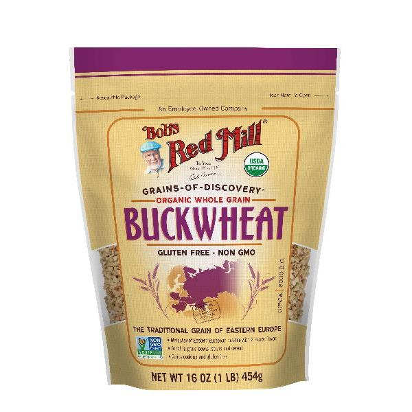 Bob's Red Mill Organic Buckwheat Groats Onecase Of Four Resealable Pouches 16 Ounce Size - 4 Per Case.