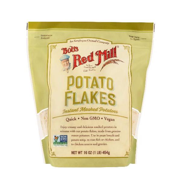 Bob's Red Mill Potato Flakes One Four Resealable Pouches 16 Ounce Size - 4 Per Case.