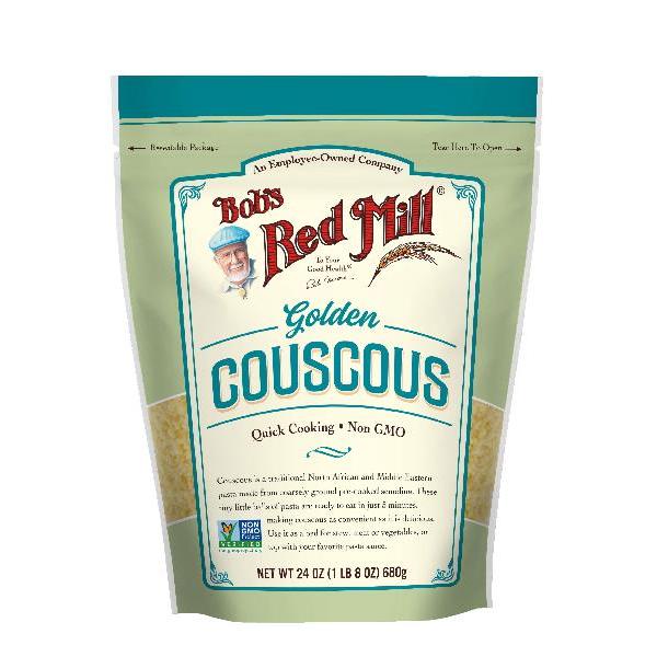 Bob's Red Mill Golden Couscous One Four Resealable Pouches 24 Ounce Size - 4 Per Case.