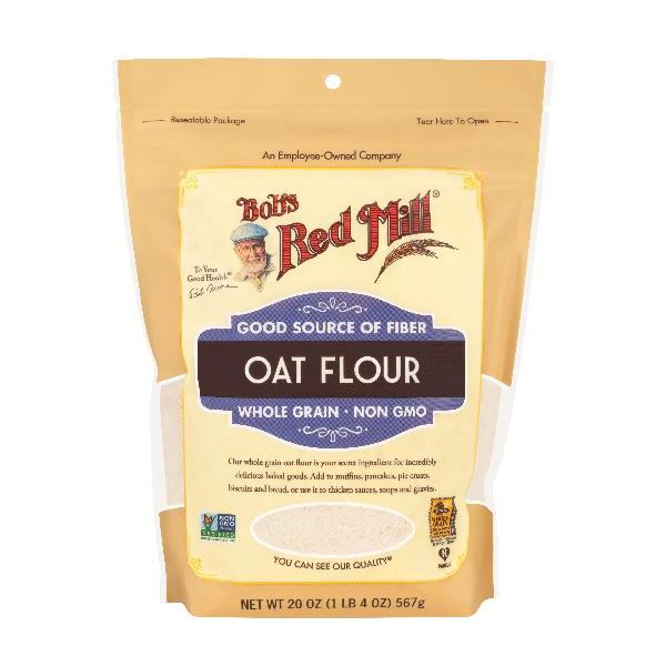 Bob's Red Mill Oat Flour One Four Resealable Pouches 20 Ounce Size - 4 Per Case.