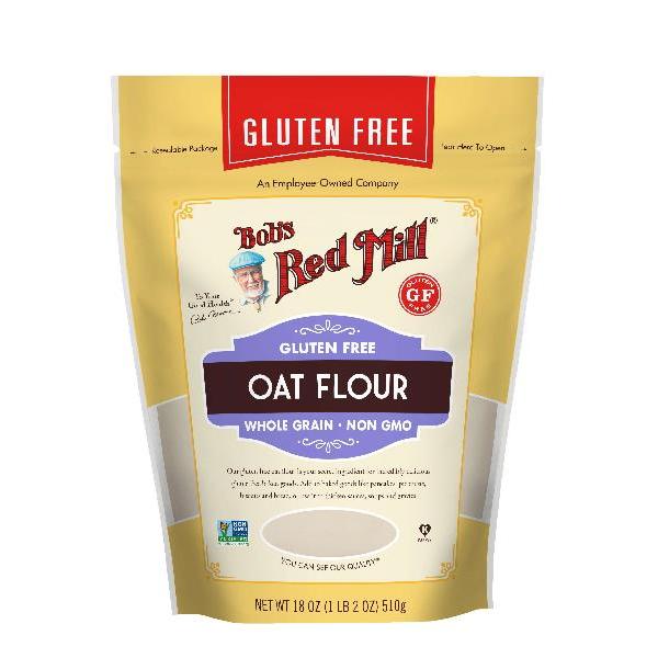 Bob's Red Mill Gluten Free Oat Flour One Four Resealable Pouches 18 Ounce Size - 4 Per Case.
