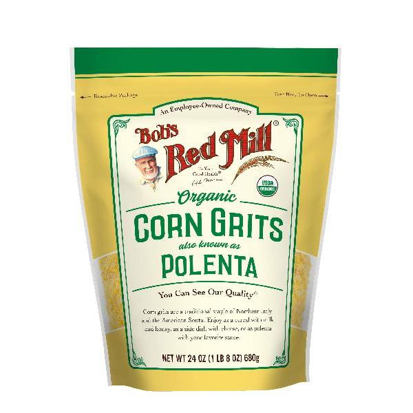 Bob's Red Mill Organic Corn Gritspolenta One Four Resealable Pouches 24 Ounce Size - 4 Per Case.