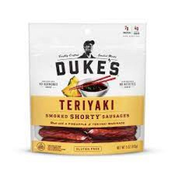 Duke's Teriyaki Smoked Shorty Sausages 5 Ounce Size - 8 Per Case.