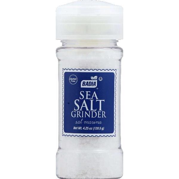 Badia Sea Salt Grinder 4.25 Ounce Size - 8 Per Case.