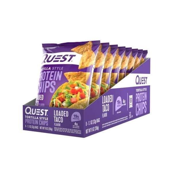 Quest Chips Loaded Taco 1.1 Ounce Size - 8 Per Case.