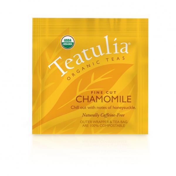 Teatulia Organic Teas Chamomile Wrapped Standard Tea 50 Count Packs - 1 Per Case.