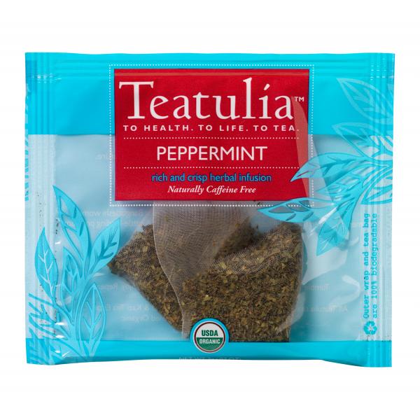 Teatulia Organic Teas Peppermint Premium Tea 50 Count Packs - 1 Per Case.