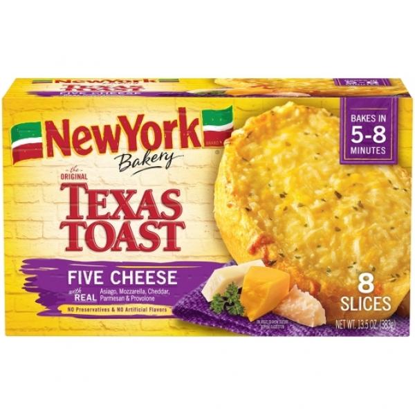 New York Five Cheese Texas Toast 13.5 Ounce Size - 12 Per Case.