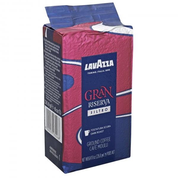 Lavazza Coffee Ground Riserva Filter Dark 8.007 Ounce Size - 20 Per Case.