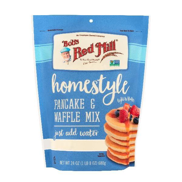 Bob's Red Mill Homestyle Pancake & Waffle Mix 24 Ounce Size - 4 Per Case.