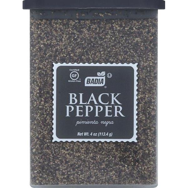 Badia Pepper Ground Black Cans 4 Ounce Size - 12 Per Case.
