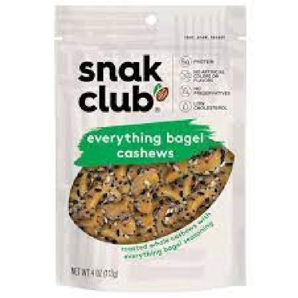 Snak Club Small Gusset Bag Everything Bagelcashews 4 Ounce Size - 6 Per Case.