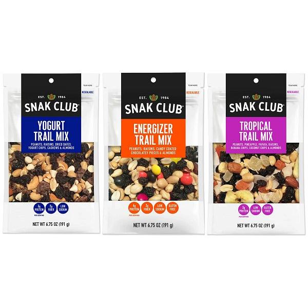 Snak Club Shipper Resealable Trail Mix 1 Count Packs - 48 Per Case.