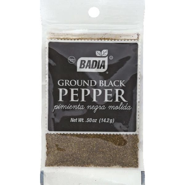 Badia Pepper Ground Black 0.5 Ounce Size - 576 Per Case.