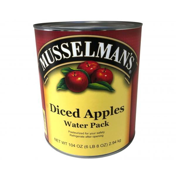 Musselman's Diced Apples Water Cans 104 Ounce Size - 3 Per Case.