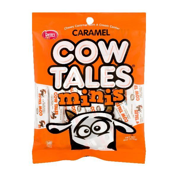 Goetze Candy Mini Cow Tales Peg Bag 6 Ounce Size - 12 Per Case.