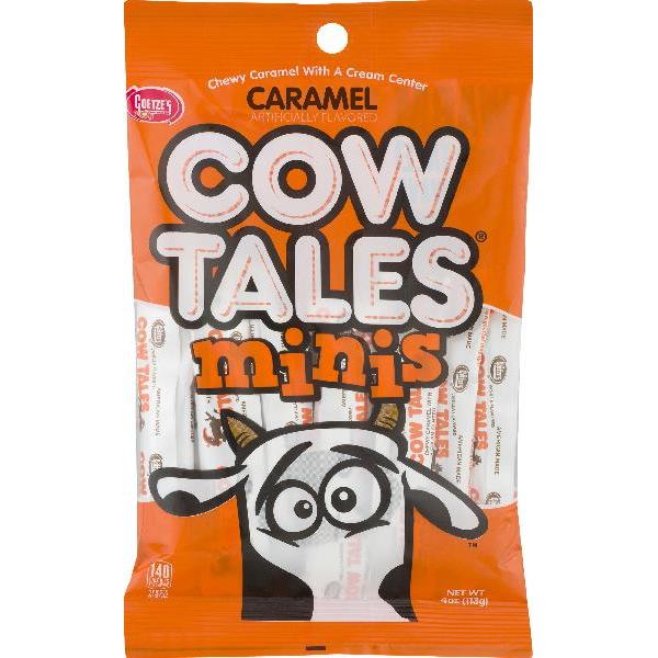 Goetze Candy Mini Cow Tales Peg Bag 4 Ounce Size - 12 Per Case.