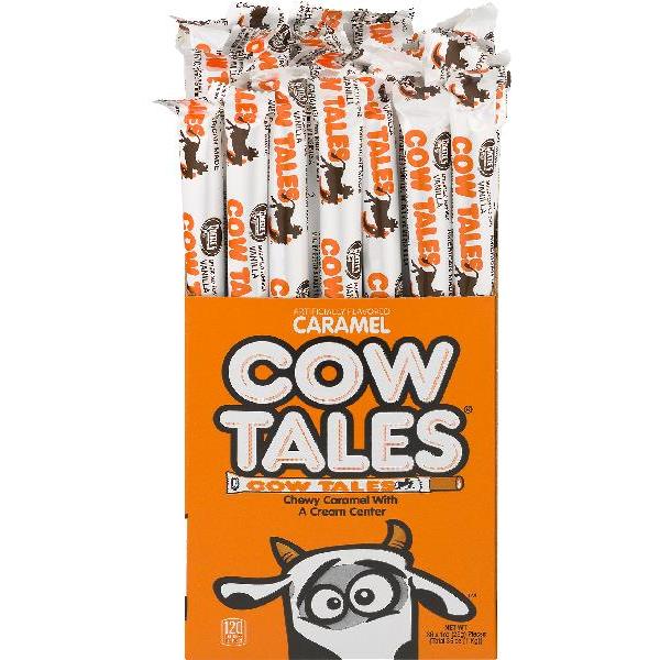 Goetze Candy Vanilla Cow Tales Convertible Box 1 Ounce Size - 432 Per Case.