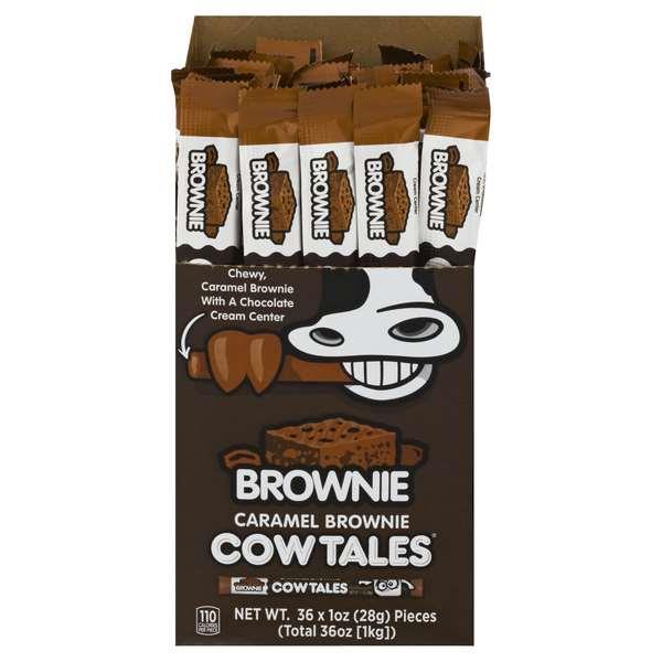 Goetze Candy Caramel Brownie Cow Tales Convertible Box 1 Ounce Size - 432 Per Case.