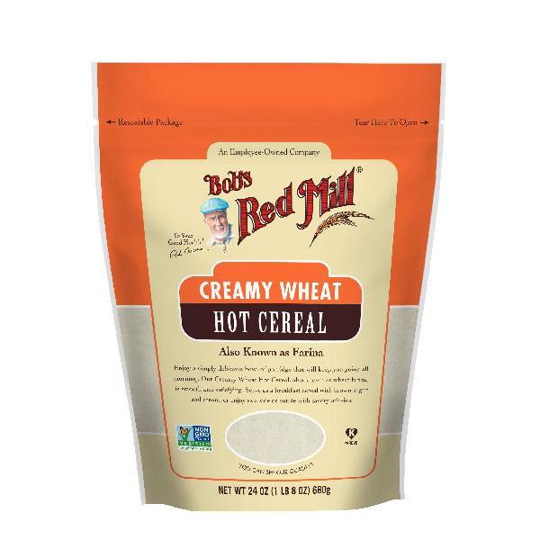 Bob's Red Mill Creamy Wheat Hot Cereal 24 Ounce Size - 4 Per Case.