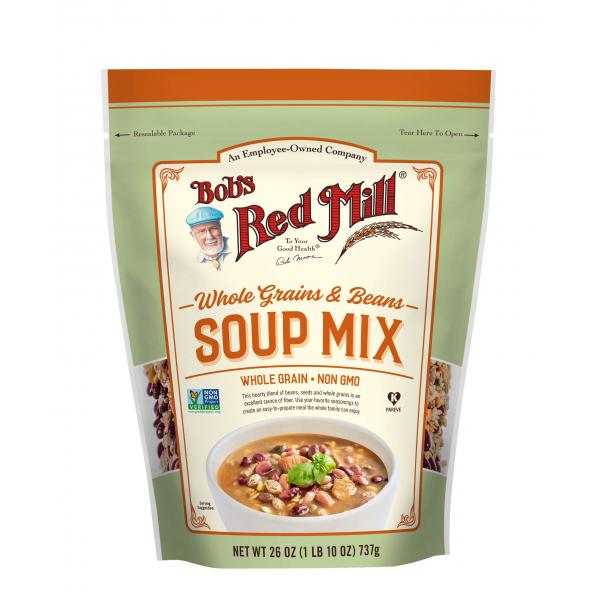 Bob's Red Mill Whole Grains And Beans Soup Mix One Four Pouches 26 Ounce Size - 4 Per Case.