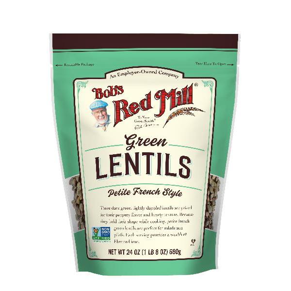 Bob's Red Mill Petite French Green Lentils 24 Ounce Size - 4 Per Case.
