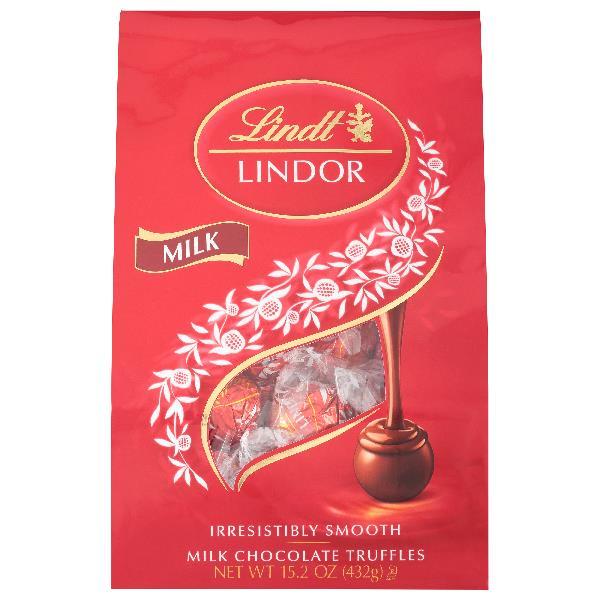 Lindt & Sprungli Lindor Milk Bag 15.2 Ounce Size - 6 Per Case.