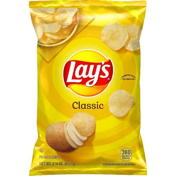 Lay's Potato Chips Classic 2.25 Ounce Size - 24 Per Case.
