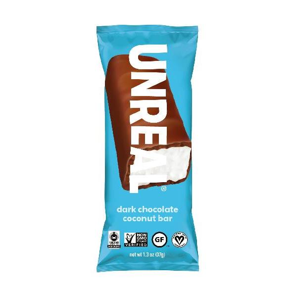 Unreal Brands Dark Chocolate Coconut Bar 0.081 Pound Each - 72 Per Case.