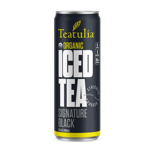 Teatulia Organic Teas Organic Signature Black Iced Tea 12 Ounce Size - 12 Per Case.