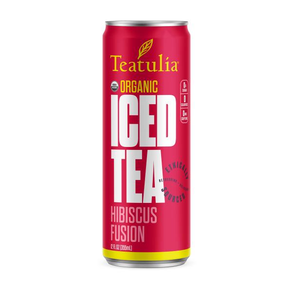 Teatulia Organic Teas Organic Hibiscus Fusion Iced Tea 12 Ounce Size - 12 Per Case.