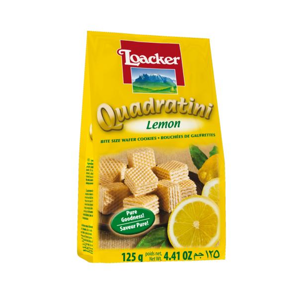 Loacker Quadratini Lemon 4.41 Ounce Size - 6 Per Case.