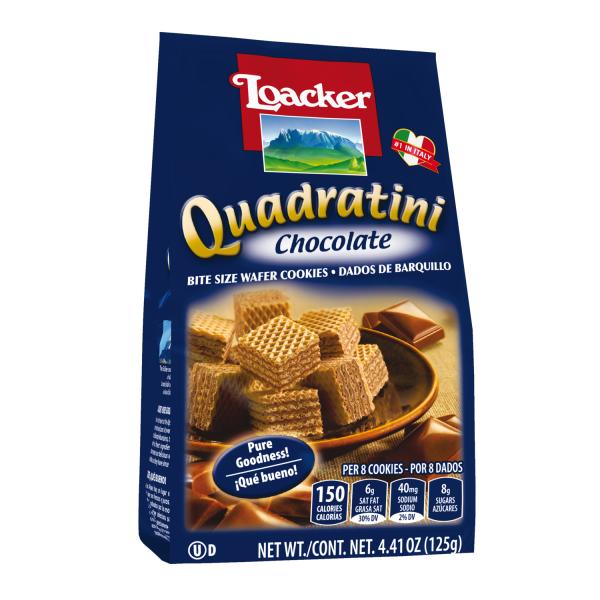 Loacker Quadratini Chocolate 4.41 Ounce Size - 6 Per Case.