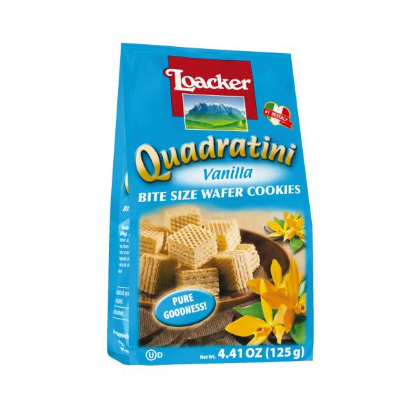 Loacker Quadratini Vanilla 4.41 Ounce Size - 6 Per Case.