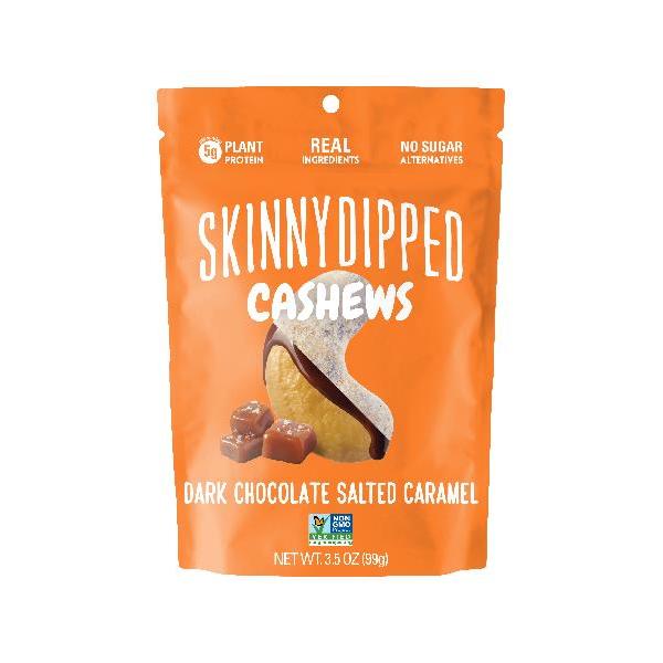 Skinny Dipped Almonds Salted Caramel Cashew 3.5 Ounce Size - 10 Per Case.