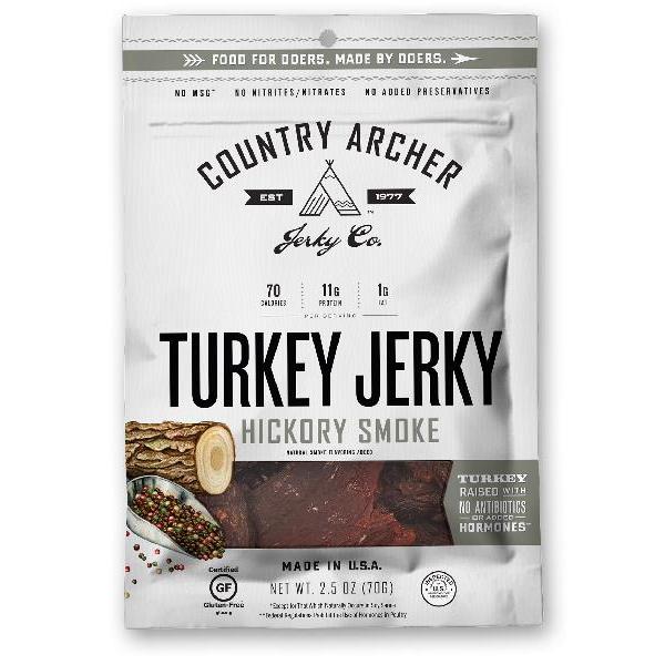 Country Archer Jerky Co Hickory Smoke Turkeyjerky 2.5 Ounce Size - 12 Per Case.